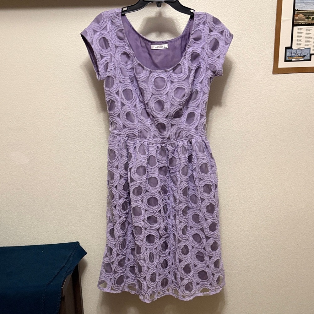 EShakti purple Circle Tulle Midi Fit Flare Dress NWOT Sz 8 custom